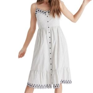 Heather Embroidered Stripe Dress Size 2